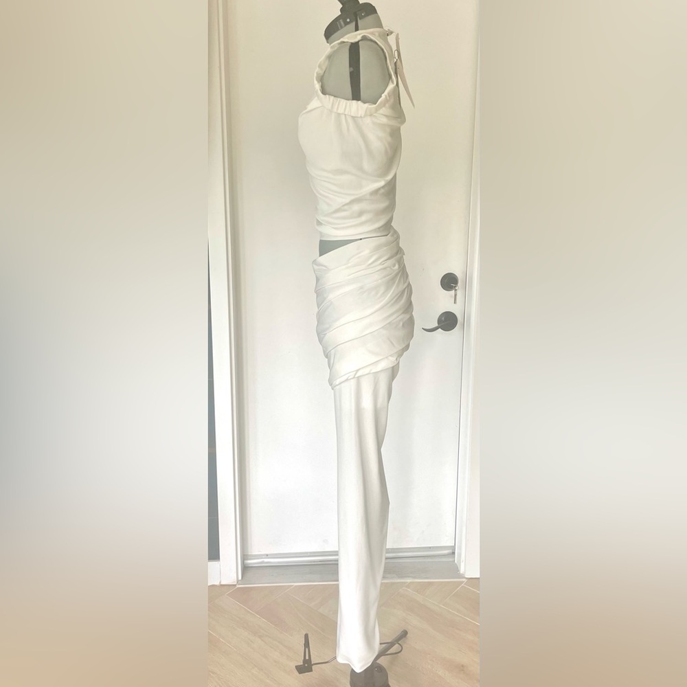 🚫Sold🚫NWT Christopher Esber Christo Wrapped Tank Dress, faille fabric, white, XS - Picture 12 of 16